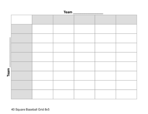 40 Square Baseball Grid 8x5