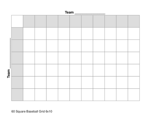 60 Square Baseball Grid 6x10