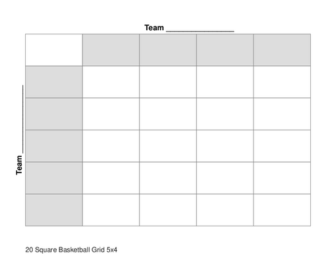 20 Square Basketball Grid 5x4